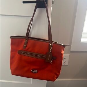 Coach Orange Tote Bag